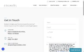Counxel Legal Firm of Mesa website