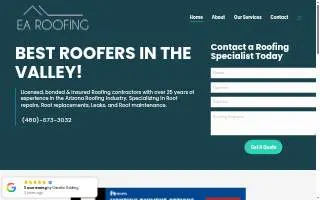 EA Roofing website