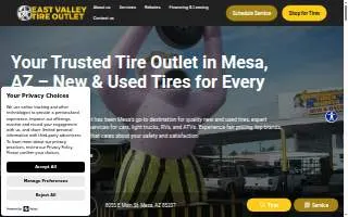 East Valley Tire Outlet website