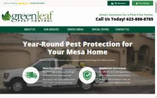 Greenleaf Pest Control of Mesa website