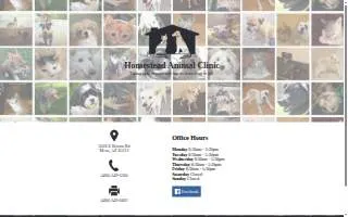 Homestead Animal Clinic website