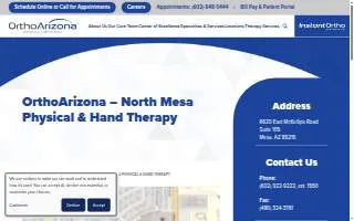 OrthoArizona Physical Therapy website