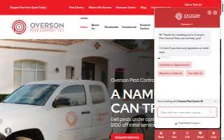 Overson Pest Control website