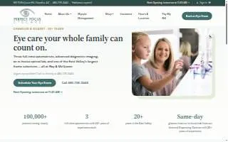 Perfect Focus Eyecare of Mesa website