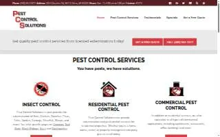Pest Control Solutions of Mesa website