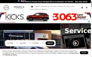 Pinnacle Nissan of Mesa website