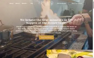 Privato In-Home Private Chef Services website