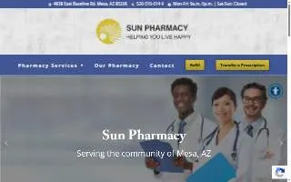 Sun Pharmacy of Mesa website