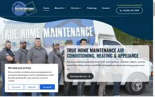 True Home Maintenance Air Conditioning & Heating website