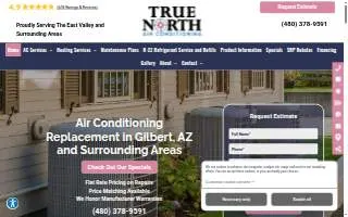 True North Air Conditioning website
