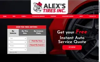 Alex's Tires Inc website