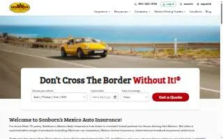 Sanborns Mexico Insurance - Nogales website