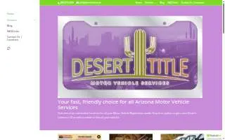 Desert Title and Tag MVD Services of Oro Valley website