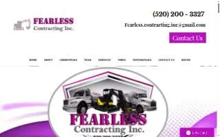 Fearless Contracting Inc. Septic Service website