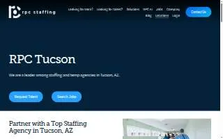 RPC Staffing Arizona website