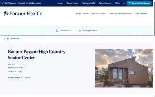 Banner Payson High Country Senior Center website