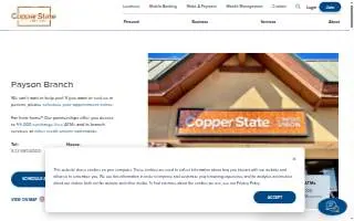 Copper State Credit Union of Payson website