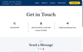 Core Value CPAs website