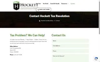 Hockett Tax & Tax Resolution website