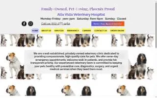 Alta Vista Veterinary Hospital website