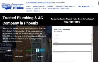 American Home Water & Air website