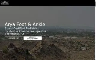 Arya Foot & Ankle website