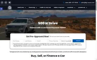 B&G Auto Sales of Phoenix website
