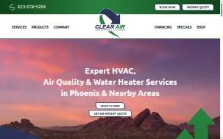 Clear Air Conditioning and Heating website