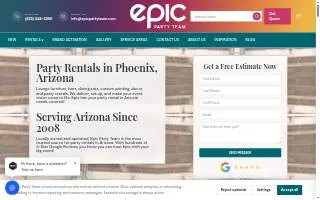 Epic Party Team website
