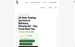 Freeway Towing & Storage - Biltmore website