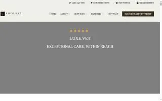 Luxe.Vet website