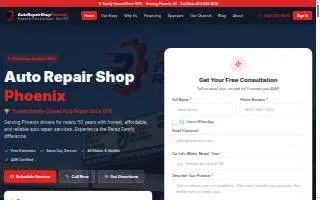 Perez Auto Repair website