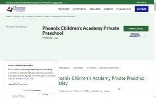 Phoenix Children's Academy Private Preschool website