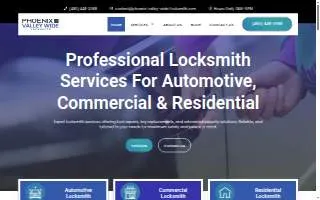 Phoenix Valley Wide Locksmith website