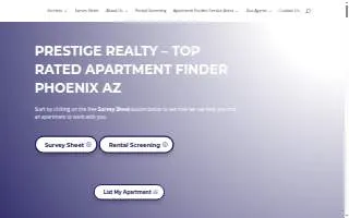 Prestige Realty - Apartment Finder Locator website