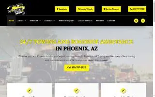 Professional Towing & Recovery of Phoenix website