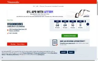 Visionworks Camelback Colonnade website