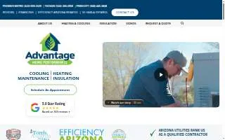 Advantage Home Performance Inc. of Prescott website