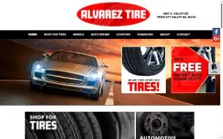 Alvarez Tire of Prescott Valley website