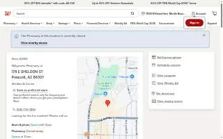 Walgreens Pharmacy of Prescott website