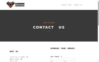 Hansons Automotive website