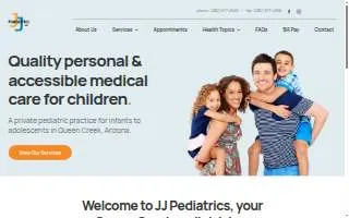 JJ Pediatrics of Queen Creek website