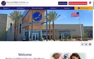 San Luis Walk In Clinic website