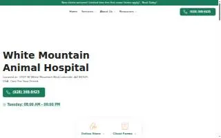 White Mountain Animal Hospital website