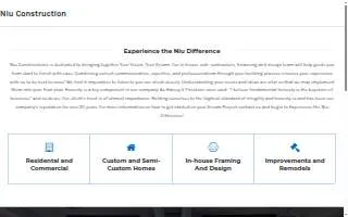 Niu Construction LLC website