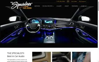 The Specialists - Car Audio & Window Tint website