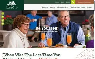 Royal Oaks Assisted Living website