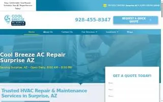 Cool Breeze AC Repair Surprise AZ website