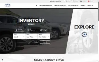 SAG Auto Sales website