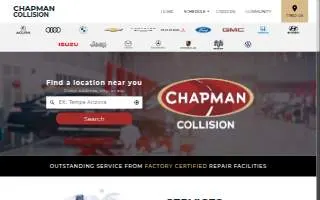 Chapman Collision Tempe website